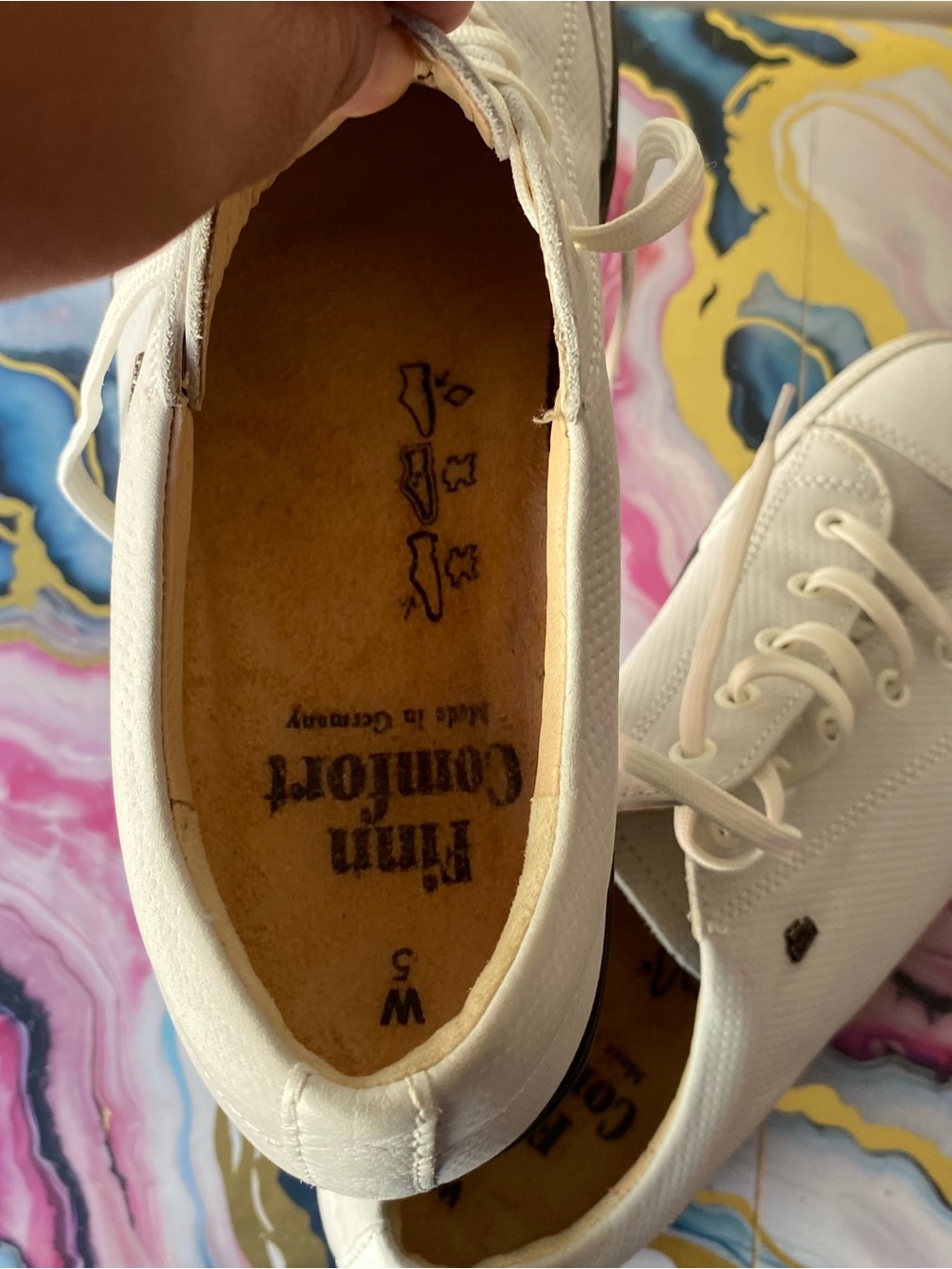 Finn Comfort White Perforated Leather Lace Up Walking Sneaker Shoes UK 5 US 7.5 - Picture 13 of 13